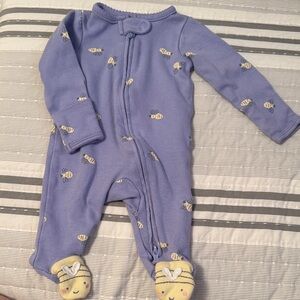 Child of Mine Lavender Footie with Bee Design